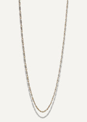 SB Studio Pixie Necklace featuring a 1.1mm bi-colour diamond-cut raso chain in 10k yellow and white gold.