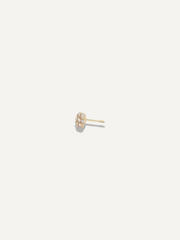The Sparkle Bar Fleur earrings featuring a delicate gold flower design with sparkling white diamond accents.