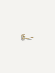 The Sparkle Bar 14k yellow gold charm featuring a single luminous 3mm pearl for a delicate bracelet