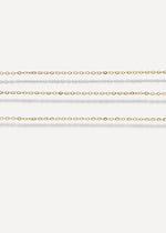 The Sparkle Bar Mariam gold necklace featuring a delicate 1mm diamond-cut cable chain with a sparkling finish.