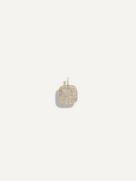 The Sparkle Bar square diamond tag pendant featuring a pavé set diamond surface in a gold setting.