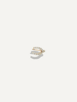 The Sparkle Bar Wishful earrings featuring a delicate gold v-shape design encrusted with sparkling white crystals.