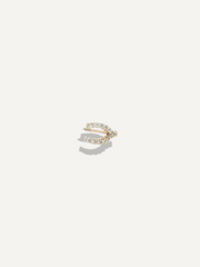 The Sparkle Bar Wishful earrings featuring a delicate gold v-shape design encrusted with sparkling white crystals.